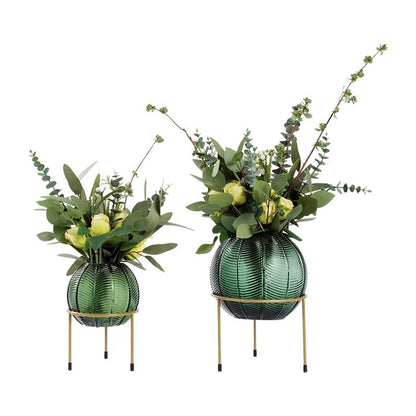 YOUQUEEN Artifical Tree Nordic Light Luxury Simulation Flower Art Decoration Living Room Table Negotiating Table Glass Bottle Fake Flower Decoration Artificial Tree Indoor(B)