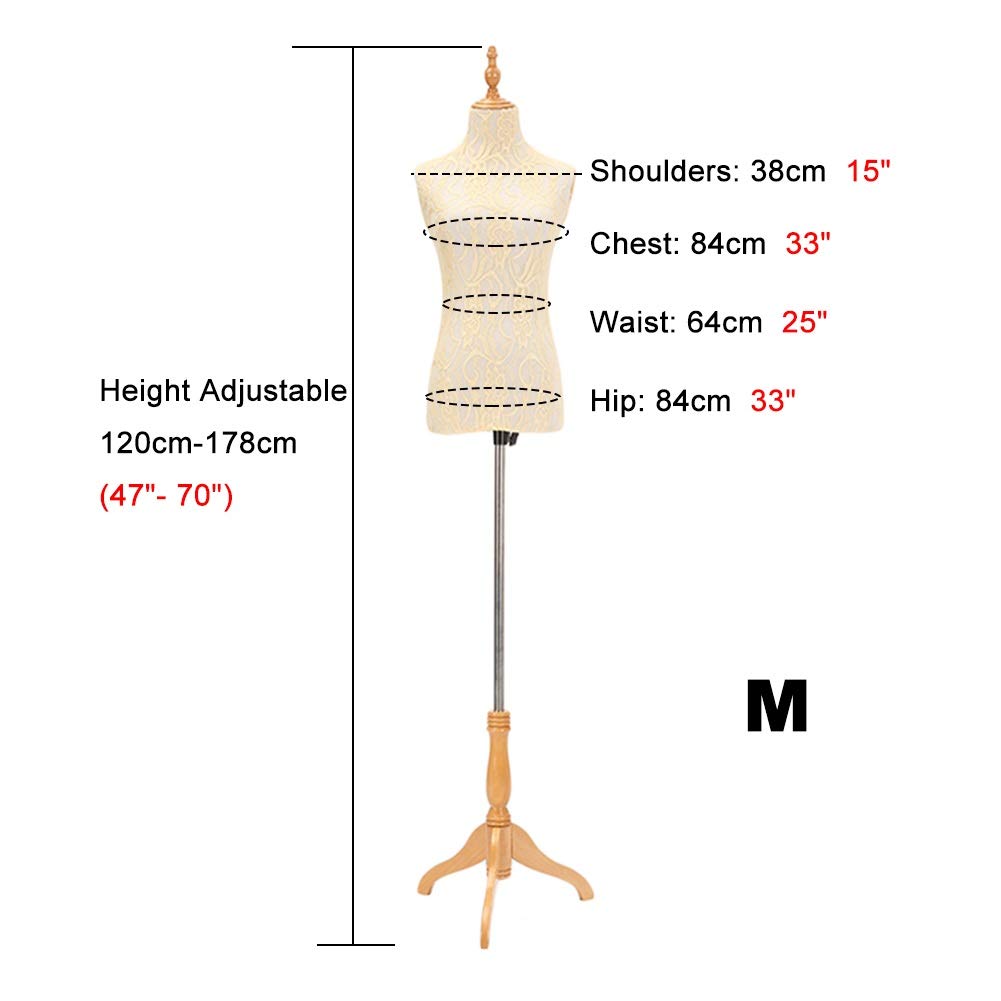 Female Tailors Dummy Mannequin Torso Mannequin Stand, Female Mannequin Dress Form Torso with Black Metal Base and Neck Cap - Premium le Women's Clothing Dress Display Sewing Dummy