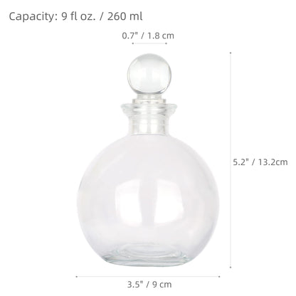 Magic Season Decorative Glass Bottles - 9 fl oz. Potion Bottles (2 Sets w/Glass Stoppers)