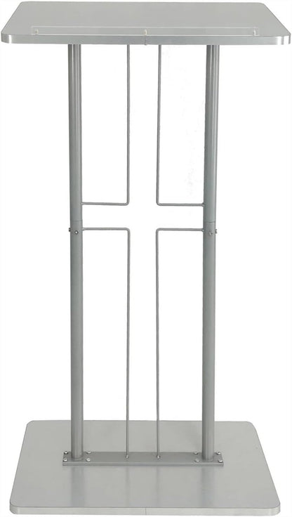 BTZHY Lectern Podium Stand, Acrylic Iron Podium School Church Stage Host Table Hotel Reception Desk Company Conference Table Commercial