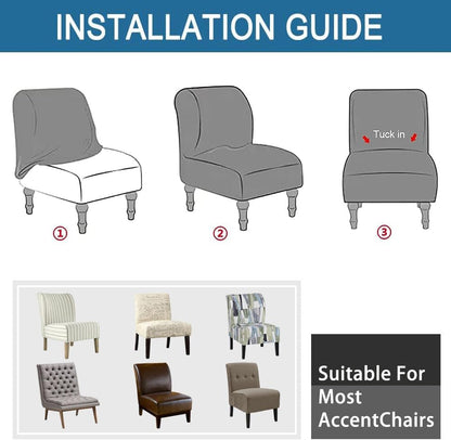 lihuitong Armless 2 Armless Armless Chair Slipcover Pieces Printed Accent Chair Cover Stretch Spandex Slipper Chair