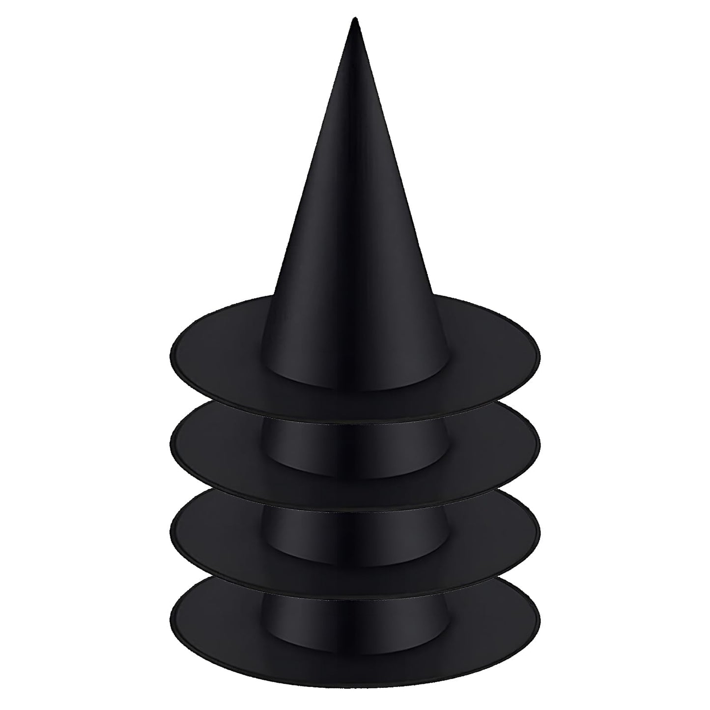 YOFIBRANT Hanging Witch Hats 4 Pcs Black Halloween Hanging Thickened Wizard Hat for Outdoor Porch Witch Hats Costume Women Halloween Decorations Witches Costume Accessory Party Supplies