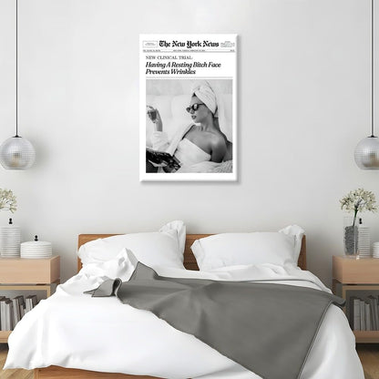 Generic 8x12inch style-2 Framed Hot Girls Drinking Champagne New York News Trendy Newspaper Canvas Print Wall Art Bar