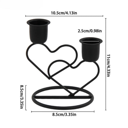 Metal Heart Candlestick Holders for Valentines Decor Taper Candle Holders Table Centerpieces for Romantic Wedding Party Girl's Room Decor