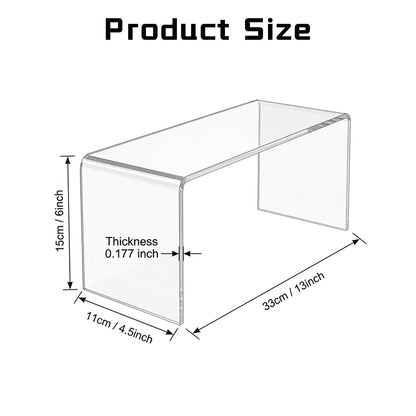 ENIPEDITA 6 Pcs Large Clear Acrylic Riser, Jewelry Stand Retail Desktop Display Stand, 13 x 4.5 x 6 Inches Acrylic Shelf Riser for Cupcake, Organize, Collectibles, Display, Decor