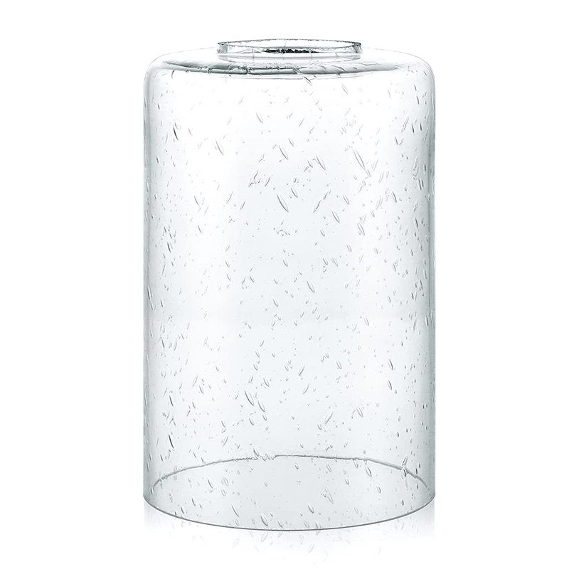 Skelang Seeded Lip-less Glass Lamp Shade, Cylindrical Light Cover with Fitter Opening, Replacement for Chandelier, Pendant, Bathroom Vanity Light