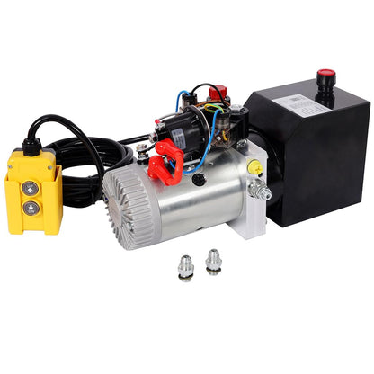 12V DC Hydraulic Power Unit Double Acting Pump, 3HP Hydraulic Pump with Steel Reservoir, 2950 PSI Max Pressure, 16.4 Ft Control Cable, Hydraulic Power Pack for Dump Trailer, Lift Gate, Log Splitter