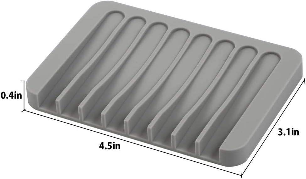 EOYCPM 3PCS Self Draining Soap Holder, Premium Silicone Soap Dish, Soap Saver for Shower, Bathroom, Kitchen, Bath Tub