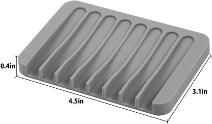 EOYCPM 3PCS Self Draining Soap Holder, Premium Silicone Soap Dish, Soap Saver for Shower, Bathroom, Kitchen, Bath Tub