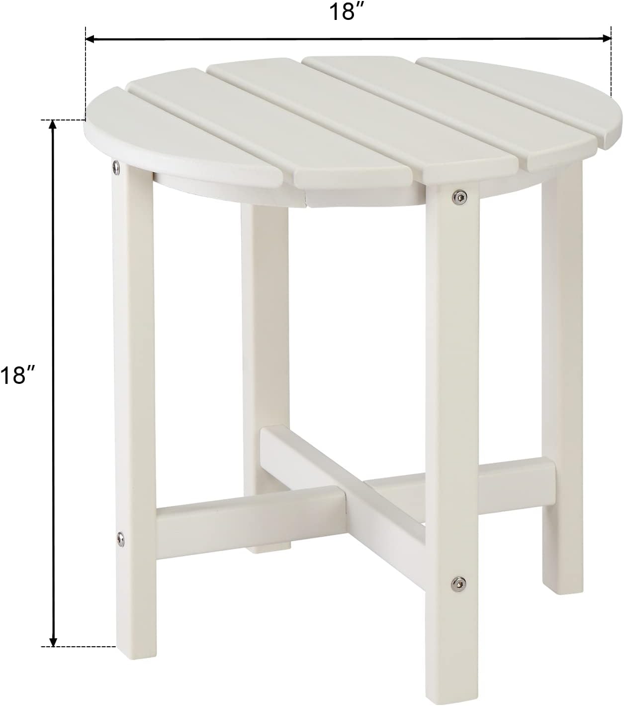 Volowoo 2 Beach Outdoor Side Table with Layer Storage, Plastic Waterproof and UV Resistant HDPE Adirondack Coffee End
