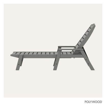 POLYWOOD NCC2280GY Nautical Arms Chaise, Slate Grey