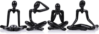 XMGZQ Black Thinker Figurines,Abstract Bookshelf Figures,Knick Knacks Home Decor,Plastic Thinker Statue Kit,Black