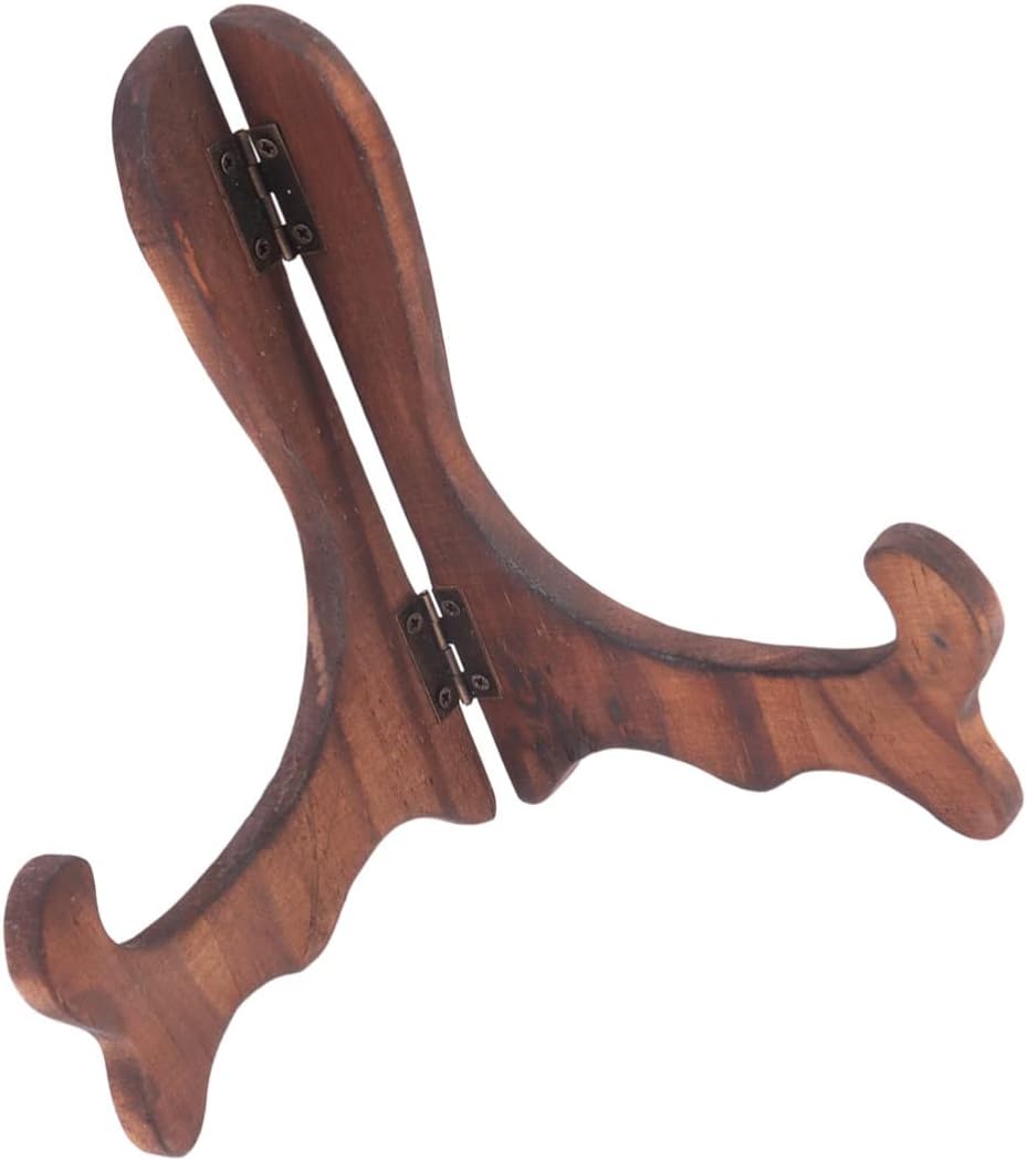 Gatuida 4 Pcs Wooden Display Stand, Plate Holder Easels for Home and Wedding Decorations