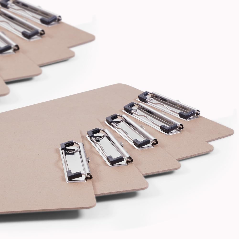 Clipboards Bulk, Woswel Hardboard Office Clipboards 48 Pack,9 X 12.5 Inch Recycled Wood Clip Boards,Low Profile Clip Boards for Home School & Office Supplies