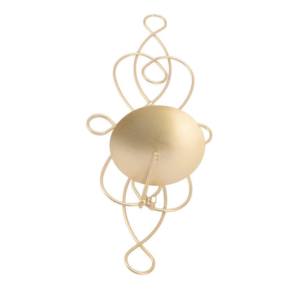 Wall Sconces Candle Holder, Set of 2 Iron Hanging Candle Sconce Holder Foldable Wall Candle Holder for Bedroom Dining Room (Gold)