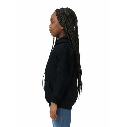 Gildan Youth Hoodie Sweatshirt, Style G18500B, Black, Large