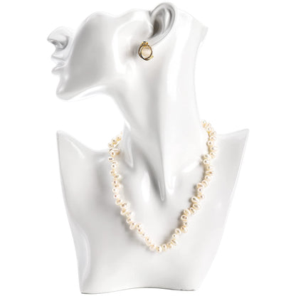 SOUJOY Jewelry Mannequin Display, Resin Display Stand Bust, Boutique Earring Holder Organizer for Show Jewelry, Necklace, Earrings, Rings, White