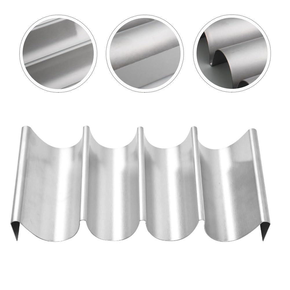 DEARMAMY Stainless Taco Holder Multi-Slot Taco Stand 9.84 Inch Compact Rack for Tacos Pancakes Hot Dogs Serving Home Restaurant Use