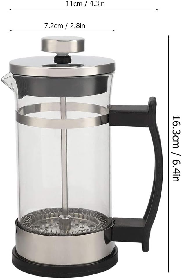 French Press Coffee Maker, Heat Resistant Borosilicate Glass Coffee Press for Kitchen, Travel, Camping