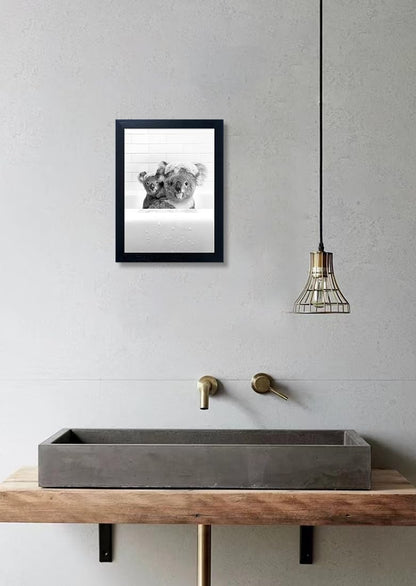 Yecohom Art Black and White Bathroom Decor Animals Koalas Wall Art Funny Animal Pictures Artwork for Kids Room Take