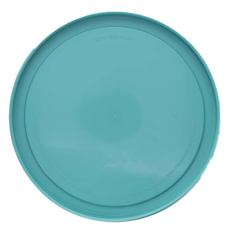 Pyrex 323-PC 1.5qt Sun Bleach Turquoise Mixing Bowl Food Storage Replacement Lids (2-Pack) - Made in USA