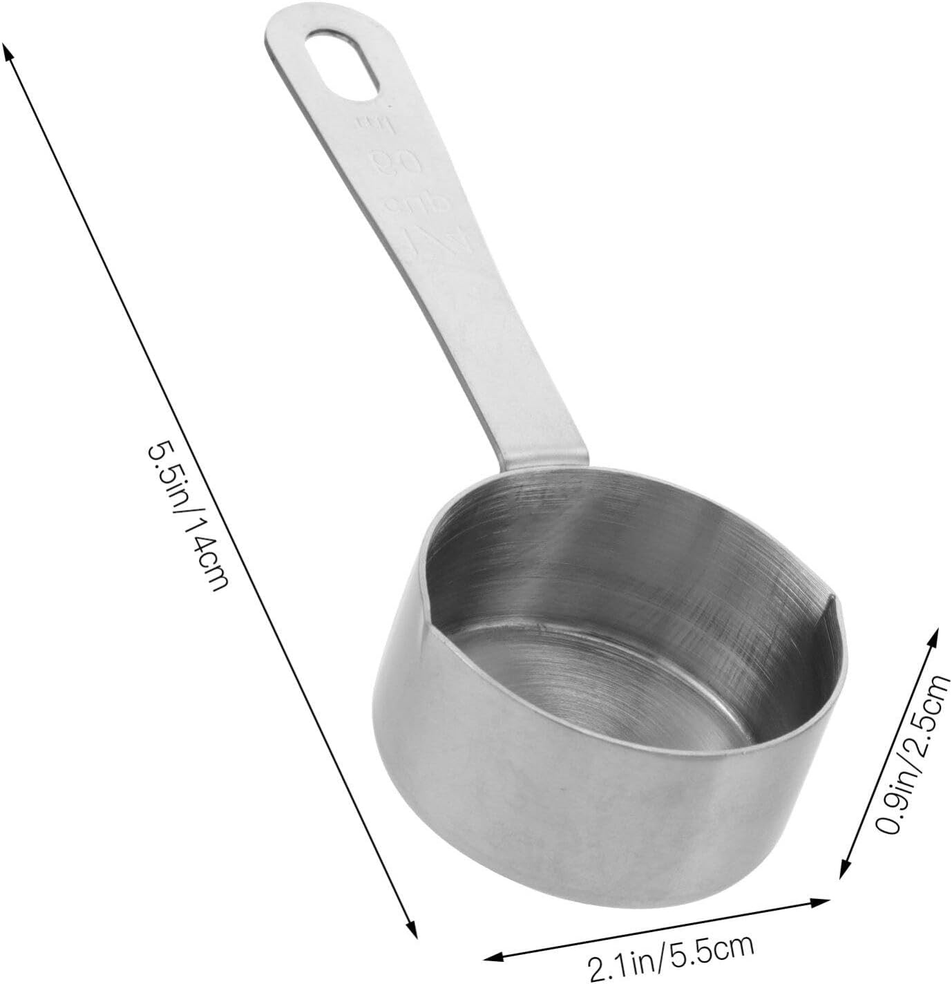 Amosfun Stainless Steel Saucepan, Butter Melting Pot with Dual Spouts and Long Handle, 60ml