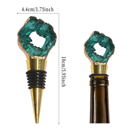 Agate Wine Bottle Stopper, Reusable Champagne Stoppers, JruizAhp 3Pcs Cute Wine Stopper, for Decorative Wine Bottle Stoppers With for Wedding, Holiday Party, Gifts for Wine Lovers