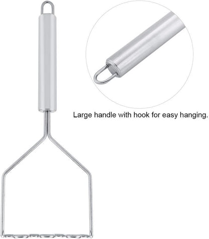 FTVOGUE Stainless Steel Potato Masher, Vegetable Mud Crusher, Kitchen Gadgets for Potato Puree
