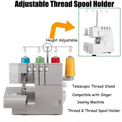 YEQIN Telescopic Thread Stand Compatible with Singer 14CG, 14HD, 14SH, 14U, 14U234 Serger Overlock Machine
