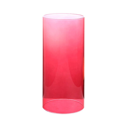 KETE LED Colored Glass Cylinder Candle Holder Bottomless Borosilicate Glass Globe Lamp Shade Replacement (RED,2.5x4)