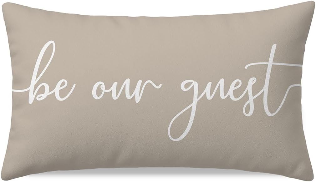 12x20 Inch, PANDICORN Decorative Throw Pillow Cover Soft Lumbar Cushion Case Pillowcase with Be Our Guest Quote, Indoor
