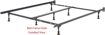 CAFORO Replacement Bed Frame Feet, 2-Piece Steel Stem Plastic Glide Legs to Replace Wheels (Set of 4)