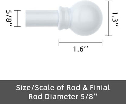 GXOACKJ Heavy-Duty Metal Curtain Rods - Decorative White, 48 to 84 Inches, Includes Brackets