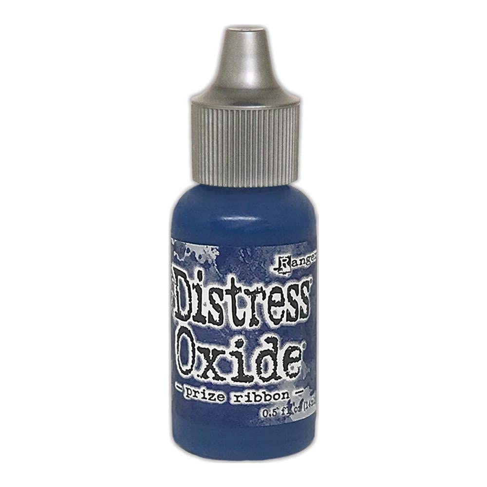 Tim Holtz Distress Prize Ribbon Bundle - Distress Ink and Distress Oxide - Pads, Reinkers and Tools - 5 Items, Prize Ribbon Blue