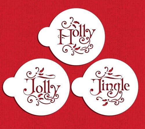 Holly, Jolly and Jingle Cookie Stencil Set by Designer Stencils