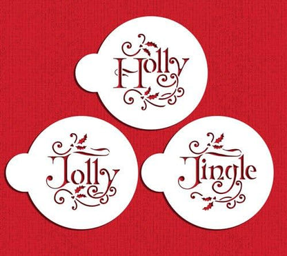 Holly, Jolly and Jingle Cookie Stencil Set by Designer Stencils