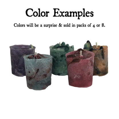 Candlestock Handmade Colorful Recycled Wax Unscented Votive Candles- 4 or 8 Pack (8 Count)