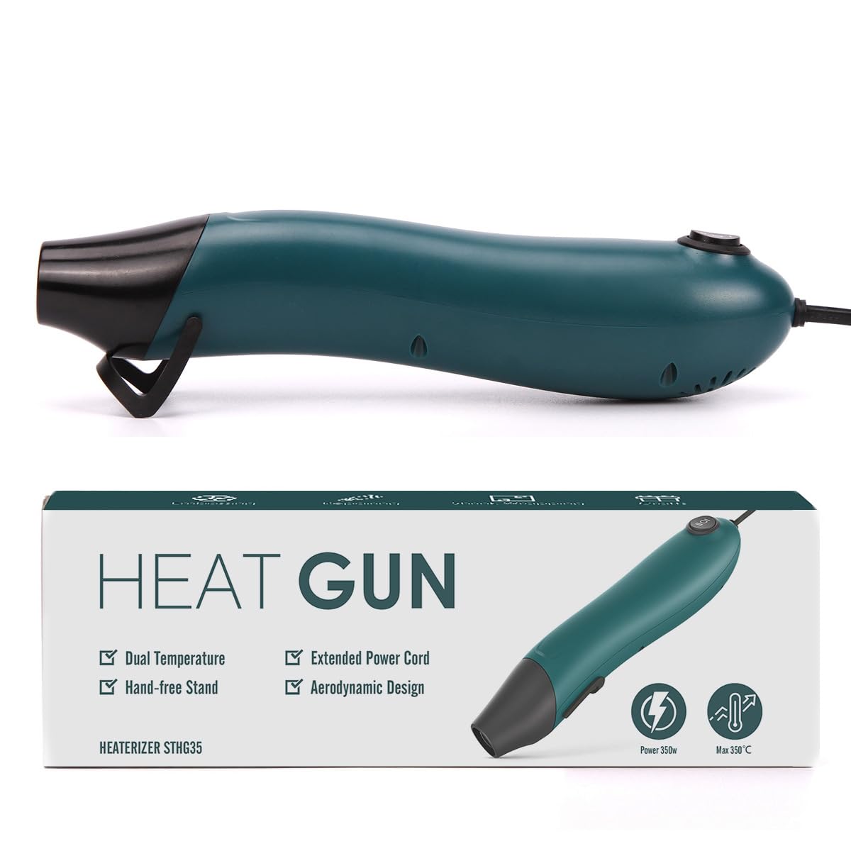 SmileTools Mini Heat Gun, Electrical Phone Repair Heat Tool for DIY Craft Embossing, Paint Drying, Candle Making, Epoxy Resin, Shrink Wrap Hot Air Gun with Silicone Brush (x2)