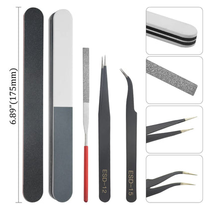 BXQINLENX Professional 8 PCS Model Tools Kit Modeler Basic Tools Craft Set Hobby Building Tools Kit for Gundam Car Model Building Repairing and Fixing(A)