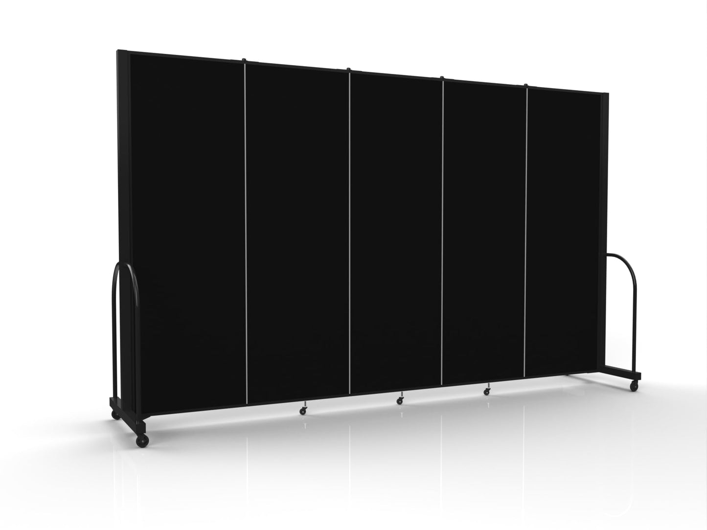 Screenflex Standard Room Divider with Metal Frame, Folding Portable Partition Privacy Walls for Schools and Offices 6'10" Tall x 14'1" Wide Black