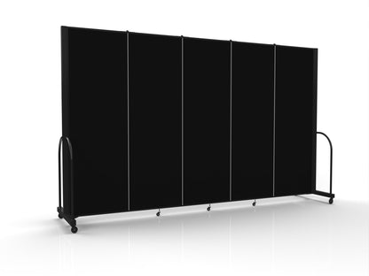 Screenflex Standard Room Divider with Metal Frame, Folding Portable Partition Privacy Walls for Schools and Offices 6'10" Tall x 14'1" Wide Black