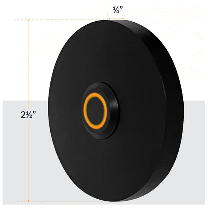 Newhouse Hardware Rectangular Lighted Wired Metal Doorbell Button in Black BT6BL, for Doorbell Chime, Buzzer, or Ringer, Door Bell Button Only, Buzzer Button with LED Button Light