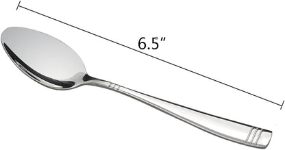 Stainless Steel Dessert Spoon, 6.5-Inch, Set of 12