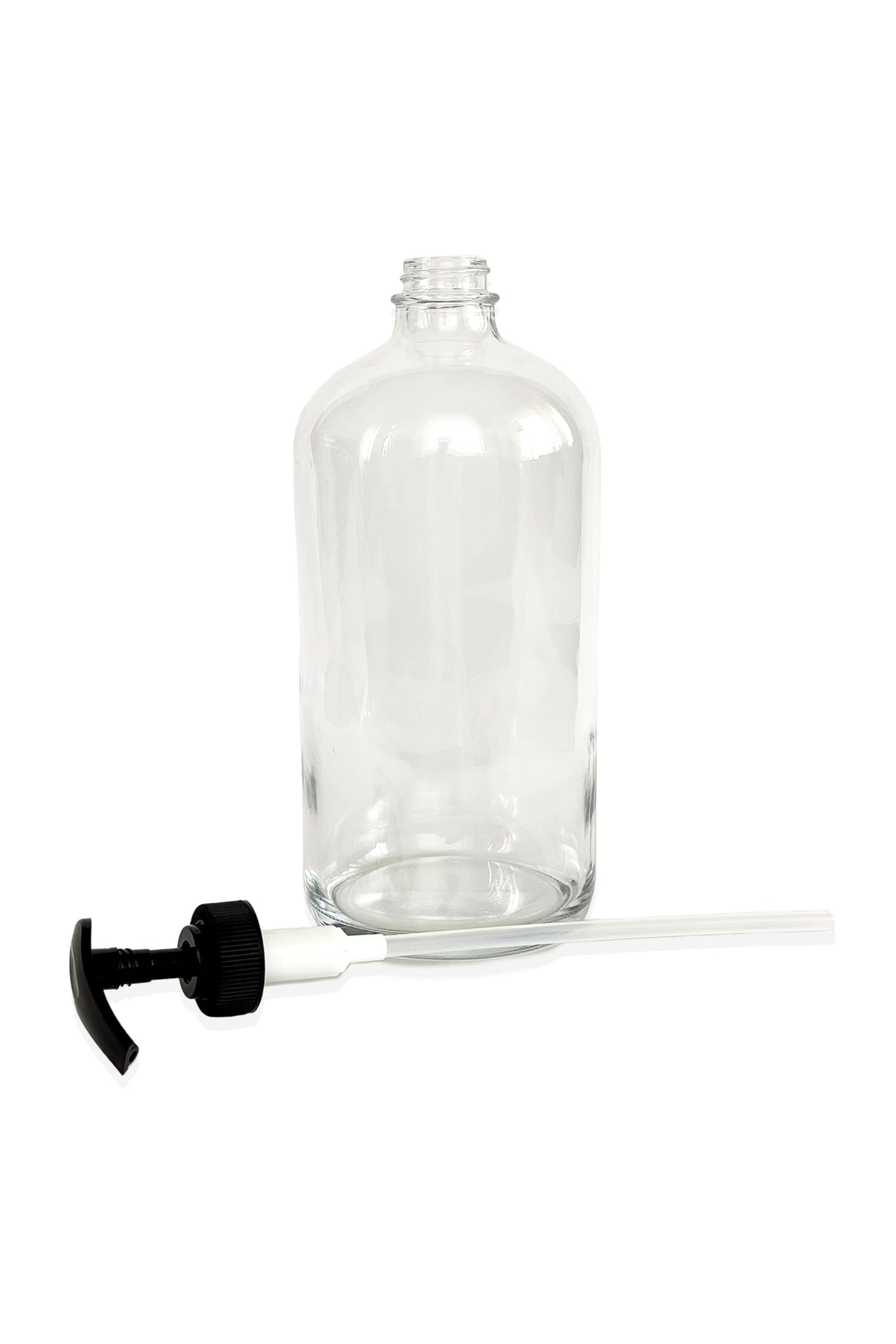 Vivaplex, 2, Large, 32 oz, Empty, Clear Glass Bottles with Black Lotion Pumps