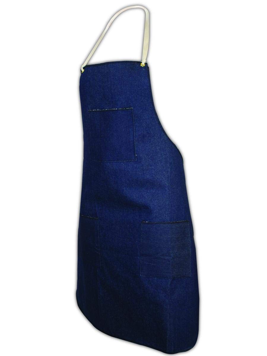 2940 28 36 (3 MAGID Blue Denim x Bib-Style Apron with Pockets Aprons)