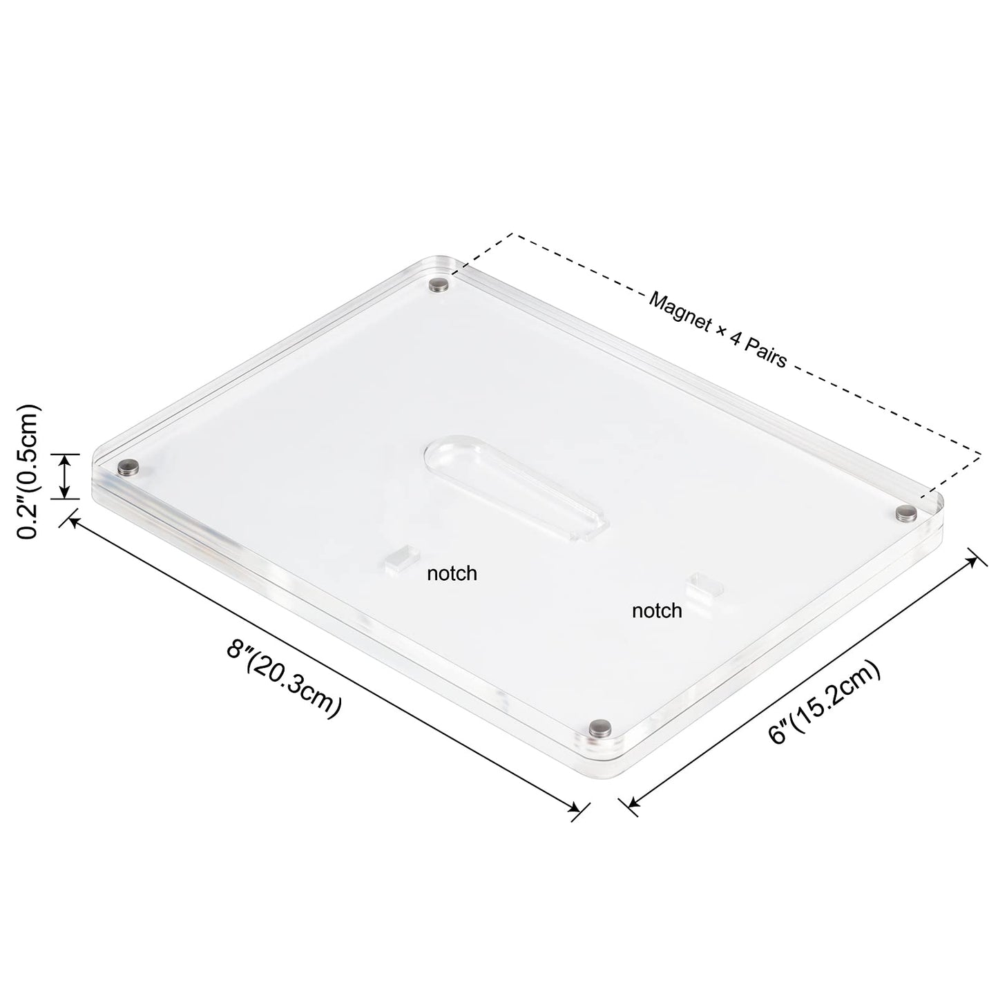 Boxalls 6x8 Inches Acrylic Picture Frame with Stand, Clear Photo Frame with Magnets for Tabletop Display Horizontally or Vertically