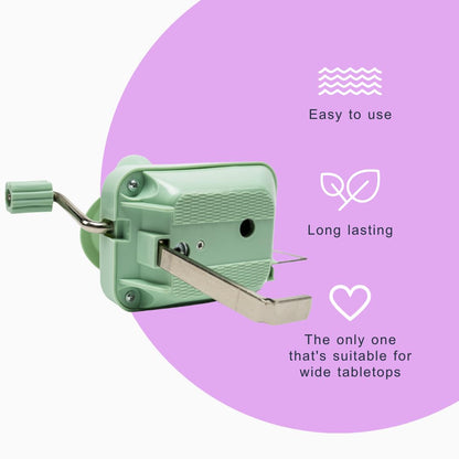 Happy Crafting Yarn Winder | Sage Green Hand-Operated Wool Winder with Extra-Wide Table Clamp | Yarn Ball Winder for Knitting, Crochet & Tufting | Essential Crafting Tool & Organizer