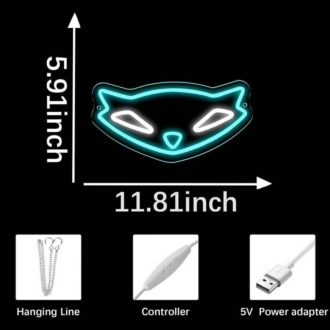 MOERBENCHI Sly Raccoon Neon Sign Thieves Game Neon Sign for Wall Decor, Dimmable LED Lights for Bedroom Man Cave Party Bar Gamr Room Background Decoration, Gamer Gifts for Teenage