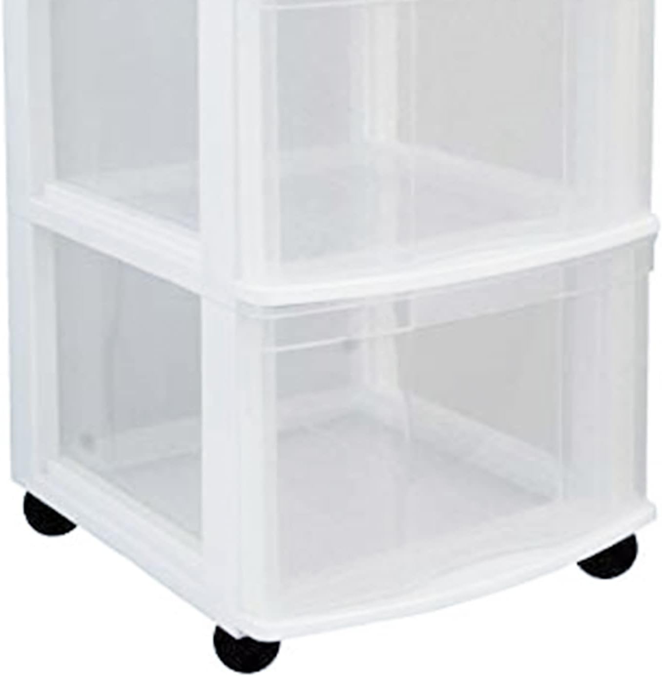 Gracious Living Classic 3 Drawer Organizer Cart, Plastic Storage Dresser with Caster Wheels for Home and Office