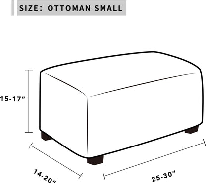20-30in Easy-Going Stretch Ottoman Cover Length Folding Storage Stool Furniture Protector Soft Rectangle slipcover